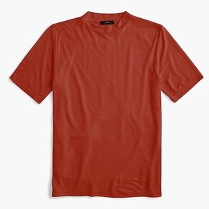 J.crew Mock Neck Lyocell T-shirt Brick Red XS